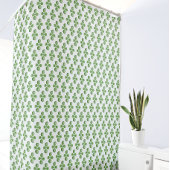 Green Jade Tree Blätter auf Weiß Duschvorhang