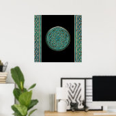 Green Jade und Marmor mit Gold Celtic Knot Poster (Heimbüro)