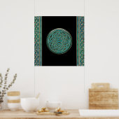 Green Jade und Marmor mit Gold Celtic Knot Poster (Küche)