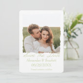 Green-Jagd-Rahmen-Foto Save the Date Ankündigung (Stehend Vorderseite)