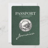Green Jamaica Passport Save the Date (Vorderseite)