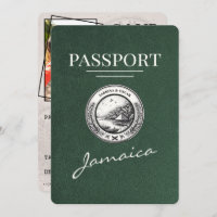 Green Jamaica Passport Save the Date