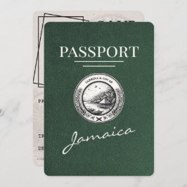 Green Jamaica Passport Save the Date
