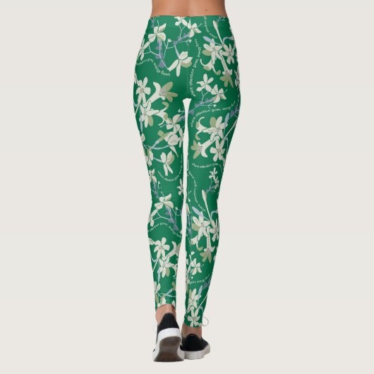 GREEN Jasmin Blütenfeder Yoga pilzt Hose Leggings (Rückseite)