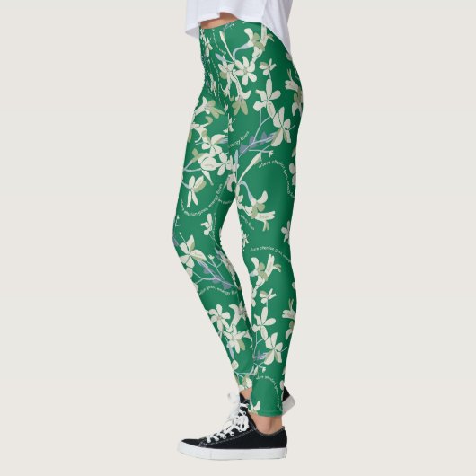 GREEN Jasmin Blütenfeder Yoga pilzt Hose Leggings (Links)