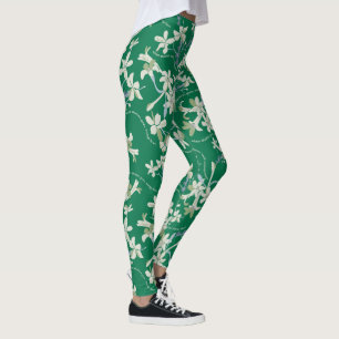 GREEN Jasmin Blütenfeder Yoga pilzt Hose Leggings