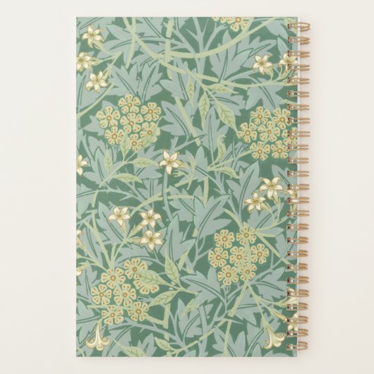 Green Jasmine Floral Pattern 2026 Planer (Rückseite)