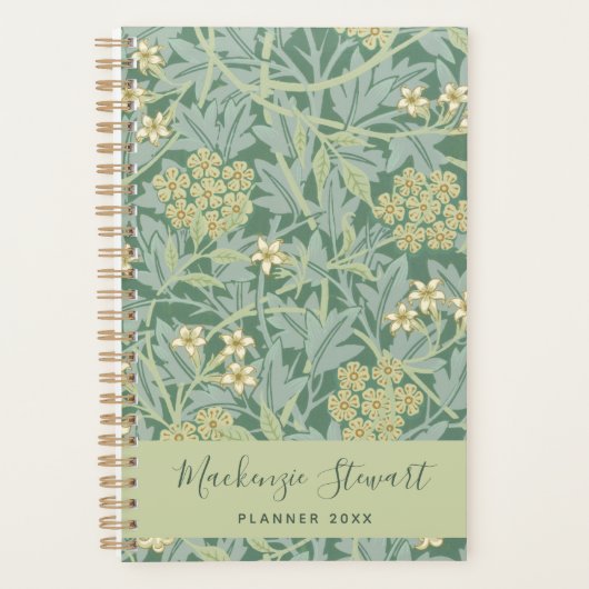 Green Jasmine Floral Pattern 2026 Planer (Vorderseite)