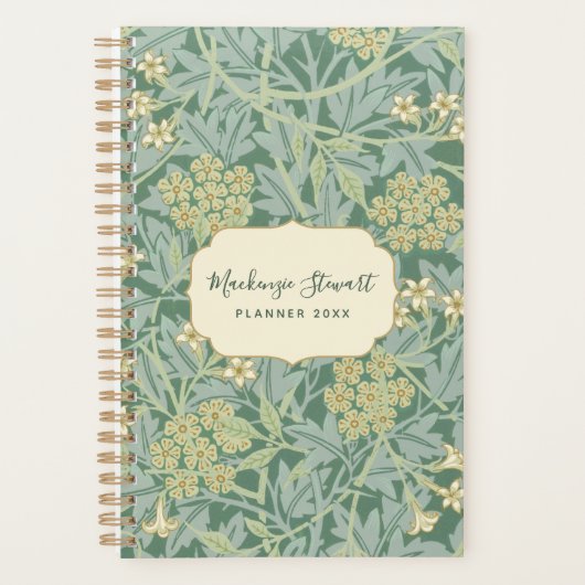 Green Jasmine Floral Pattern 2026 Planer (Vorderseite)