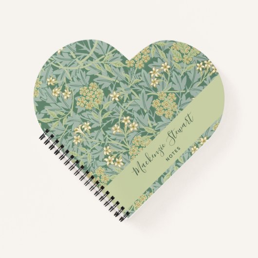 Green Jasmine Floral Pattern Name Notizblock (Vorderseite)