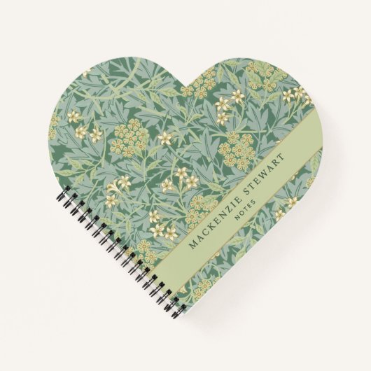 Green Jasmine Floral Pattern Notebook Notizblock (Vorderseite)