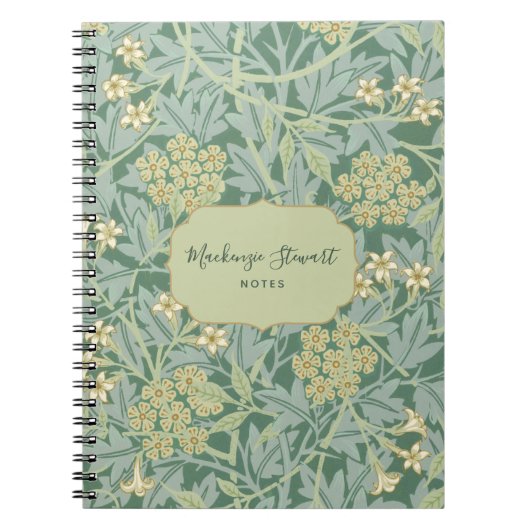 Green Jasmine Floral Pattern Notizblock (Vorderseite)