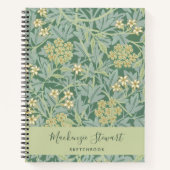 Green Jasmine Floral Pattern Sketchbook Notizblock (Vorderseite)