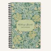 Green Jasmine Floral Pattern Sketchbook Notizblock (Vorderseite)