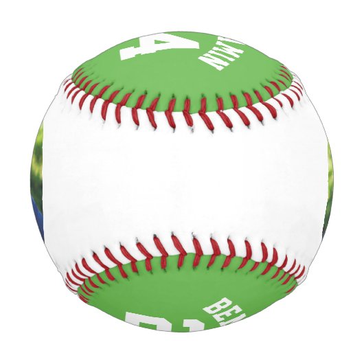 Green Jersey Nummer und Foto Baseball (Vorderseite)