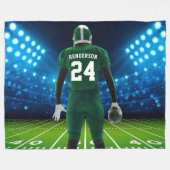 Green Jersey Personalisiert Football Player Fleecedecke (Vorderseite (Horizontal))
