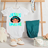 Green "Jesus Lieben Me" Design Baby Strampler