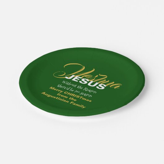Green JESUS REASON SAASON Pappteller (Schrägansicht)