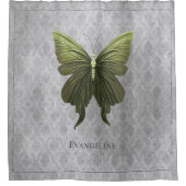 Green Jeweled Butterfly Duschvorhang (Vorderseite)