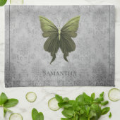 Green Jeweled Butterfly Geschirrtuch (Gefaltet)