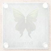 Green Jeweled Butterfly Glasuntersetzer (Rückseite)