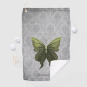 Green Jeweled Butterfly Golfhandtuch (Insitu)
