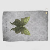 Green Jeweled Butterfly Golfhandtuch (Horizontal)