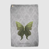Green Jeweled Butterfly Golfhandtuch (Vorderseite)