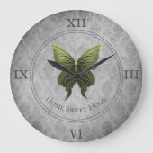 Green Jeweled Butterfly Große Wanduhr (Vorderseite)