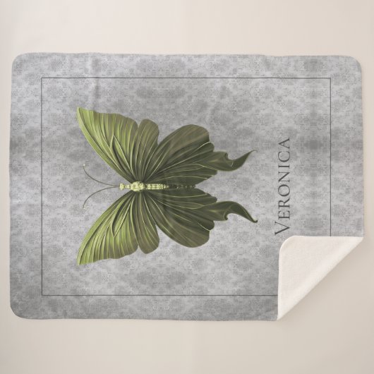 Green Jeweled Butterfly Sherpadecke (Vorderseite (Horizontal))