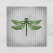 Green Jeweled Dragonfly Wedding Begleitkarte (Rückseite)