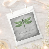 Green Jeweled Dragonfly Wedding Geschenktütchen (Ausgeschnitten)