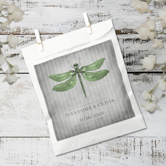 Green Jeweled Dragonfly Wedding Geschenktütchen