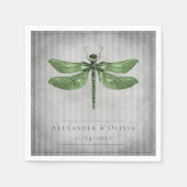Green Jeweled Dragonfly Wedding Serviette (Vorderseite)
