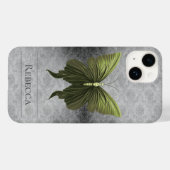 Green Jewels Butterfly Damask Case-Mate iPhone Hülle (Rückseite (Horizontal))