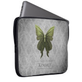 Green Jewels Butterfly Damask Laptopschutzhülle (Vorne Rechts)