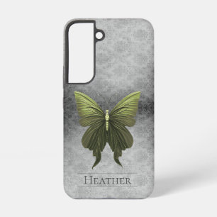 Green Jewels Butterfly Damask Samsung Galaxy Hülle