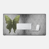 Green Jewels Butterfly Damask Schreibtischunterlage (Tastatur & Maus)