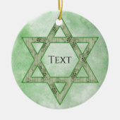 Green Jewish Star Keramik Ornament (Vorne)