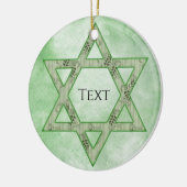 Green Jewish Star Keramik Ornament (Links)