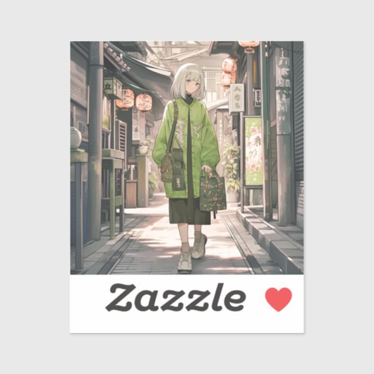 Green JK シール Seal|寿司娘 GenerativeAI Aufkleber (Blatt)