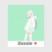 Green JK シール Seal|寿司娘 GenerativeAI Aufkleber (Blatt)