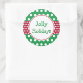 Green Jolly Holidays Weihnachtskleber Runder Aufkleber (Tasche)