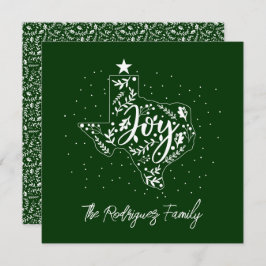 Green Joy Holiday Blätter Texas Shape Feiertagskarte