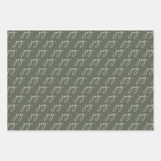 Green Joy Holiday Geschenkpapier Set (Vorderseite)