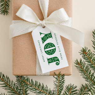 Green Joy Swedish Dala Horse Holiday Gift Tag Geschenkanhänger