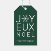 Green Joyeux Weihnachten Minimalistisch Holiday Geschenkanhänger (Vorderseite)