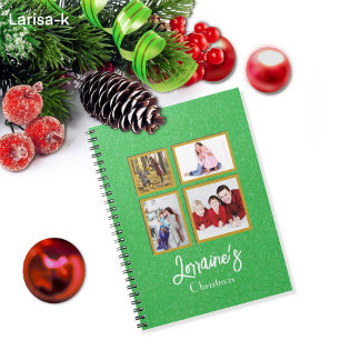 Green Joyoux Weihnachten Foto Book Notizblock