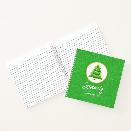 Green Joyoux Weihnachten Sparkling Spiral Notebook Notizblock (Innenseite)