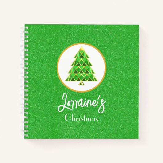 Green Joyoux Weihnachten Sparkling Spiral Notebook Notizblock (Vorderseite)